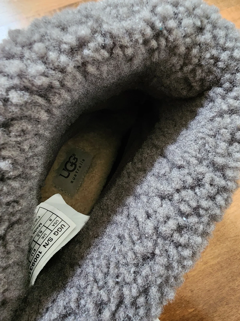 UGG Wedge Ankle Boots with Shearling Cuff - Gray